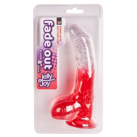 Красный фаллоимитатор с прозрачной верхней частью JELLY JOY FADE OUT DONG 8INCH - 20 см.