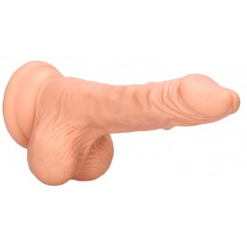 Телесный фаллоимитатор Realistic Dildo With Balls - 17 см.