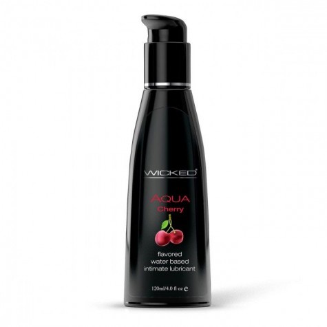 Лубрикант с ароматом сладкой вишни WICKED AQUA Cherry - 120 мл.